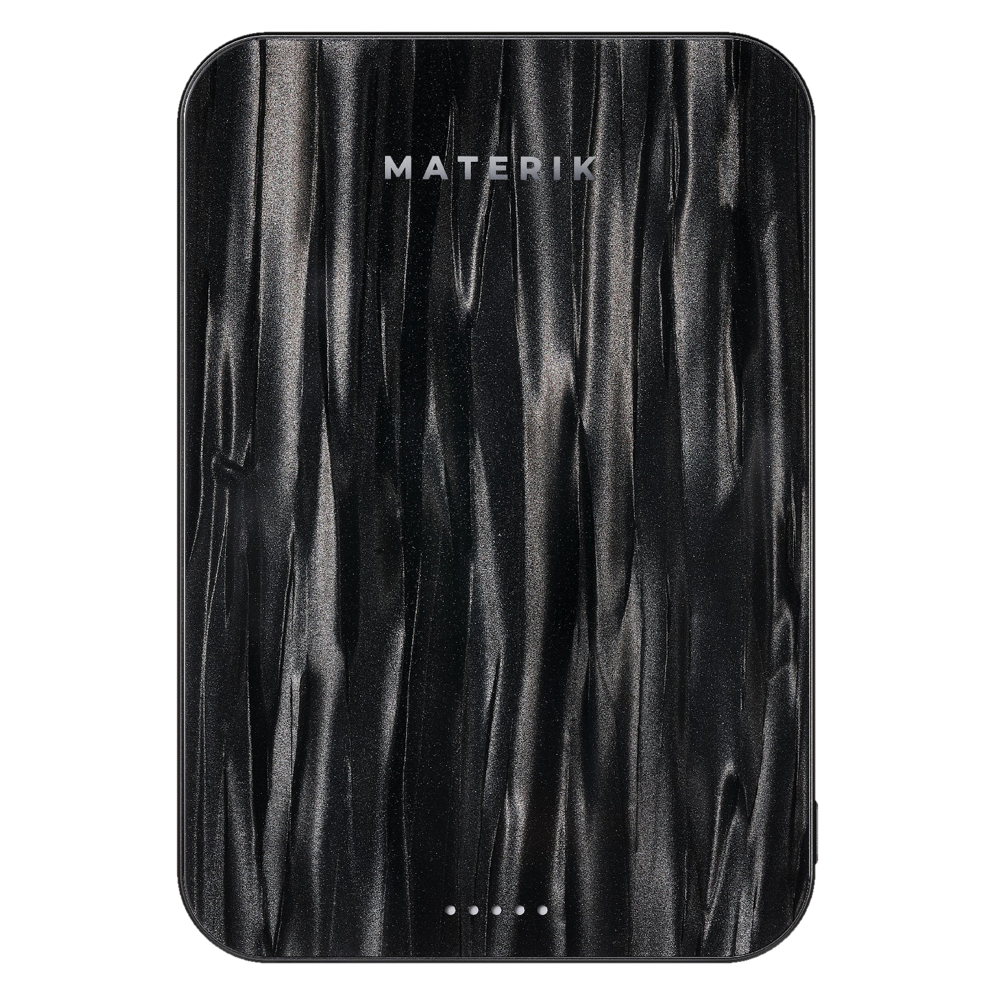 Materik Halo MagSafe Qi2 power bank in Black Ocean, handmade Italian pattern