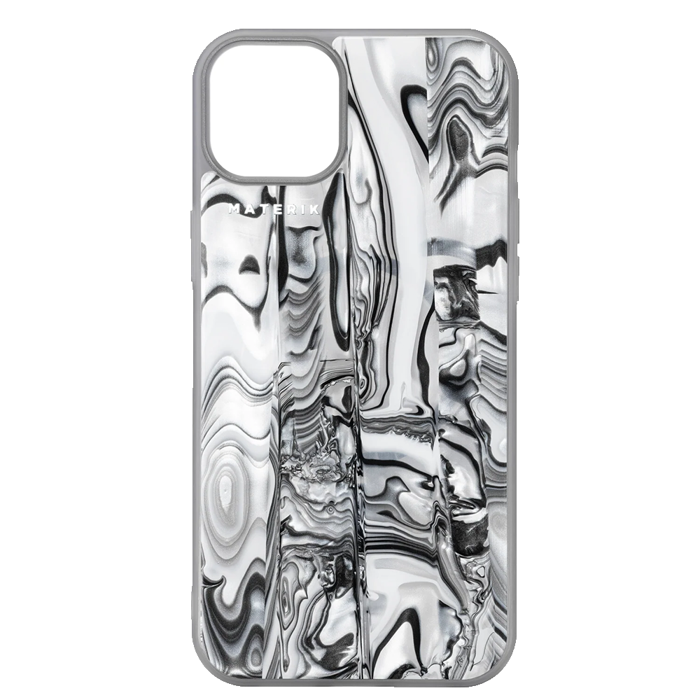 Materik PureCase for iPhone 14 Plus in White Coral, MagSafe-ready case with a handmade Italian pattern