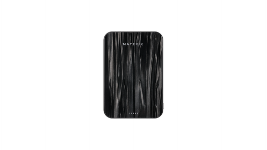 Materik Halo MagSafe Qi2 power bank in Black Pearl on a white background