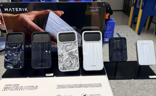 Materik Pure Case and Halo Power Bank display at DrivePro, Shenzhen Bay
