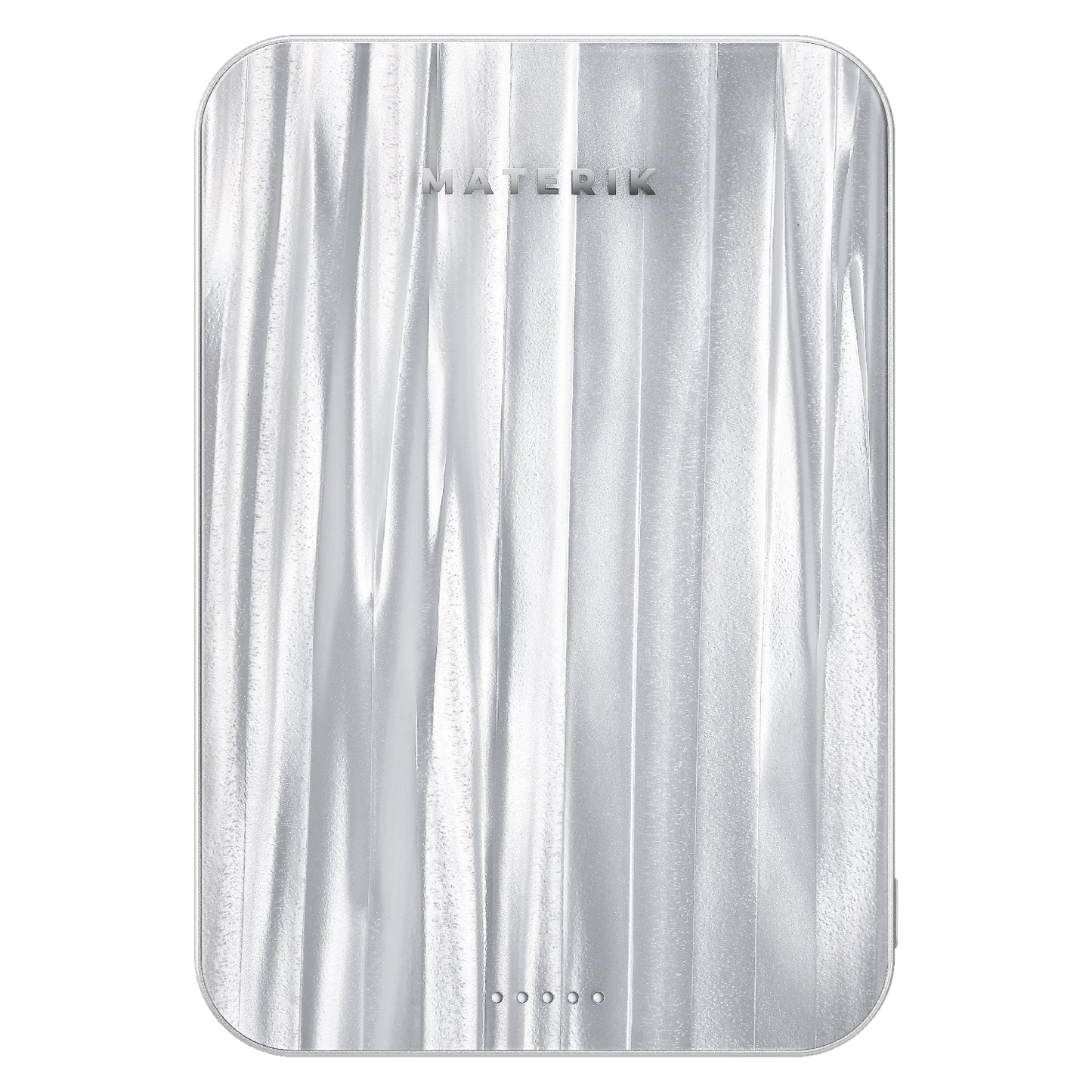 Materik Halo MagSafe Qi2 power bank in White Sand, handmade Italian pattern
