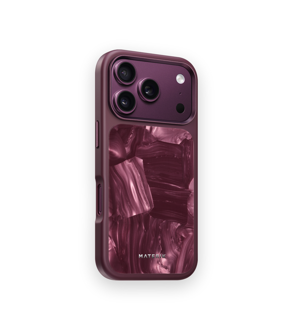 Materik PureCase Ruby Reef for iPhone 18 Pro, angled view