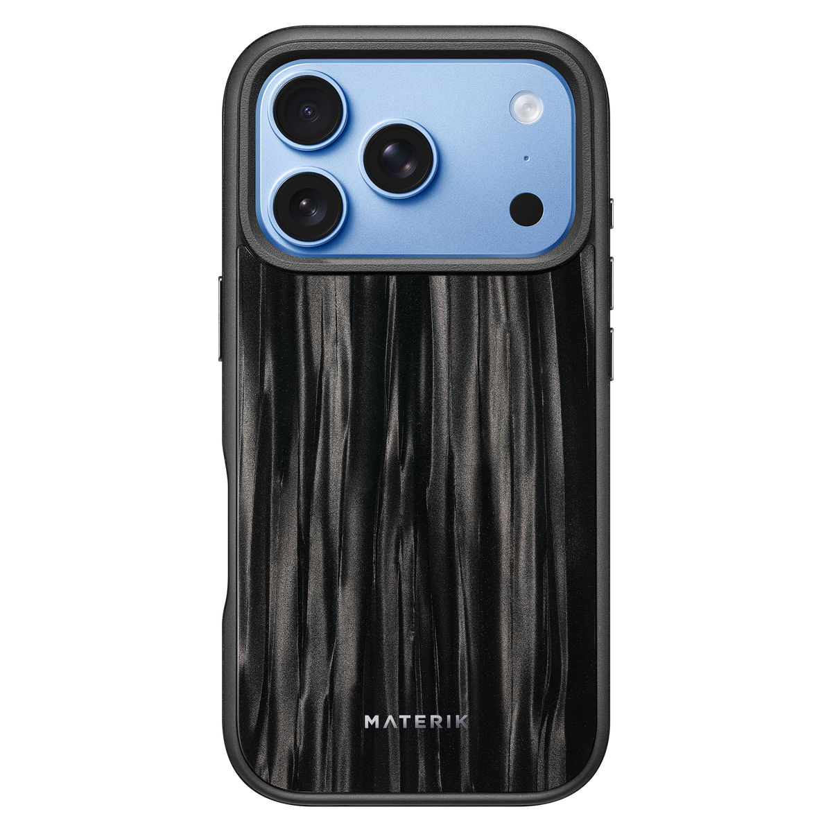 Materik PureCase Classic in Black Ocean on iPhone 18 Pro in Glacier