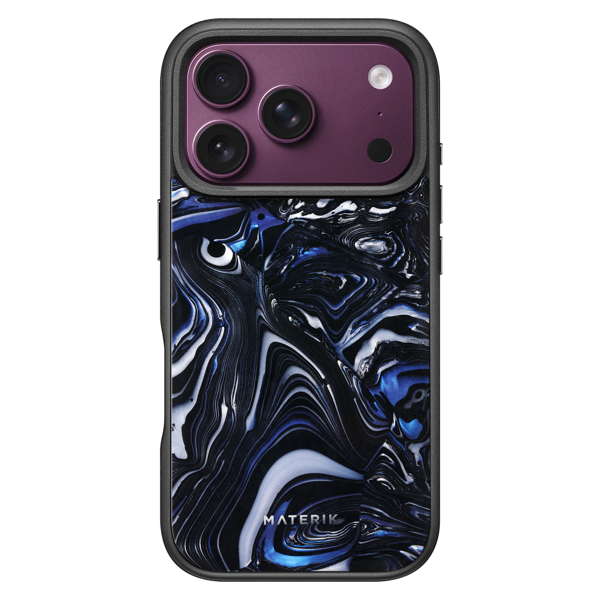 Materik PureCase Classic in Black Pearl on iPhone 18 Pro in Burgundy