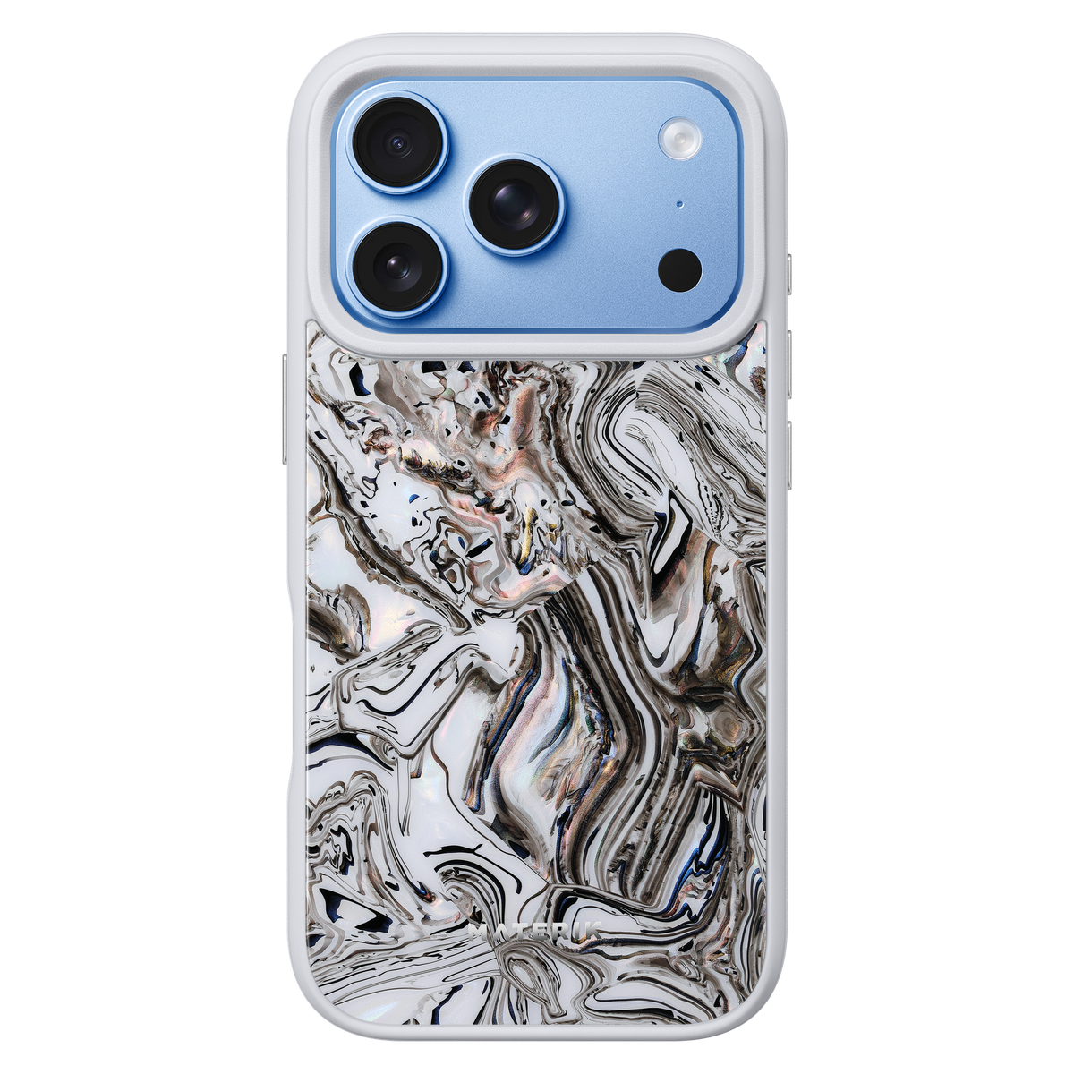 Materik PureCase Classic in White Pearl on iPhone 18 Pro in Glacier
