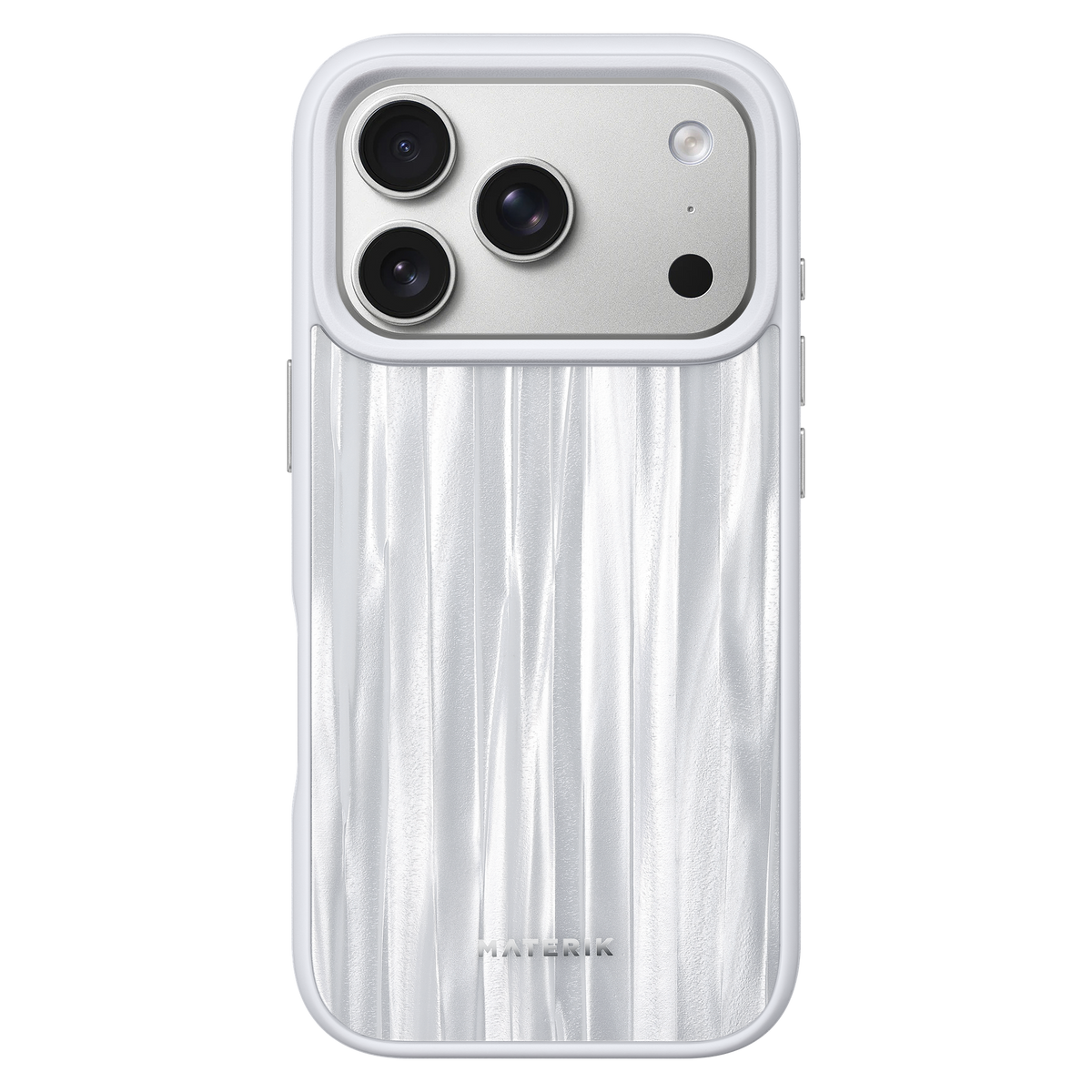 Materik PureCase Classic in White Sand on iPhone 18 Pro in Silver