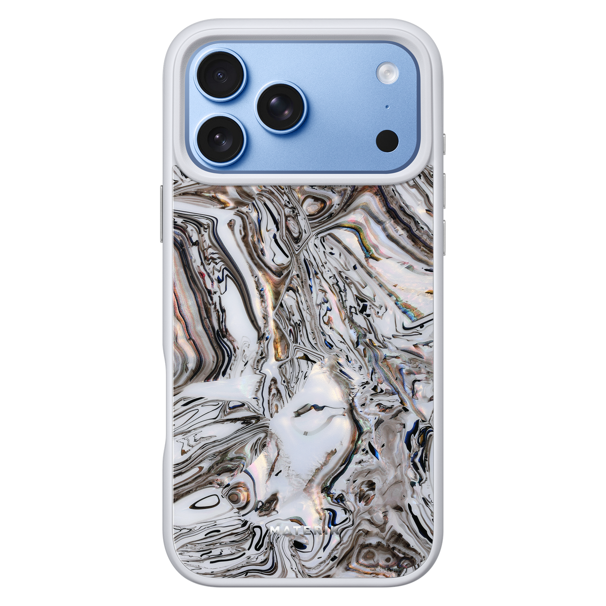 Materik PureCase Classic in White Pearl on iPhone 18 Pro Max in Glacier
