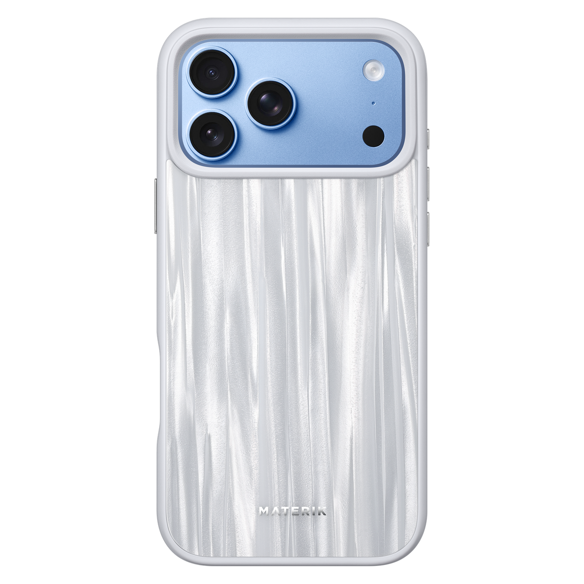 Materik PureCase Classic in White Sand on iPhone 18 Pro Max in Glacier